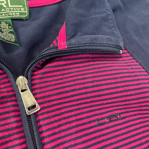 Lauren Ralph Lauren Active Womens Pink Blue Striped Full-zip Jacket Sz XL SKU 94 - Picture 4 of 13